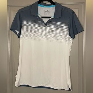 Puma Gray-Blue and White Polo Shirt